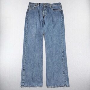 VTG Levis 501 Jeans Men 34x31 Button Fly Straight Blue Denim XX L5155 S37303 Y2K